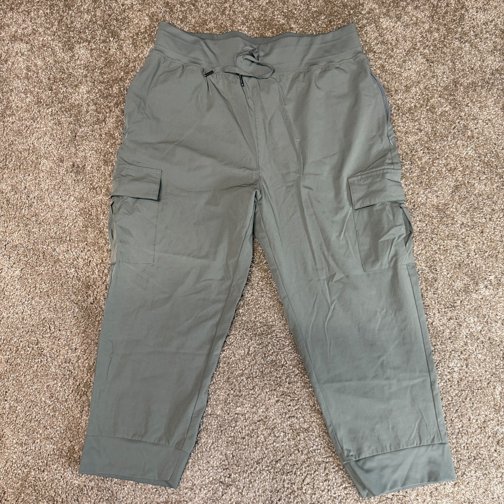 Willit Green Nylon Cargo Jogger Pants Womens Large Hiking Outdoors Cropped